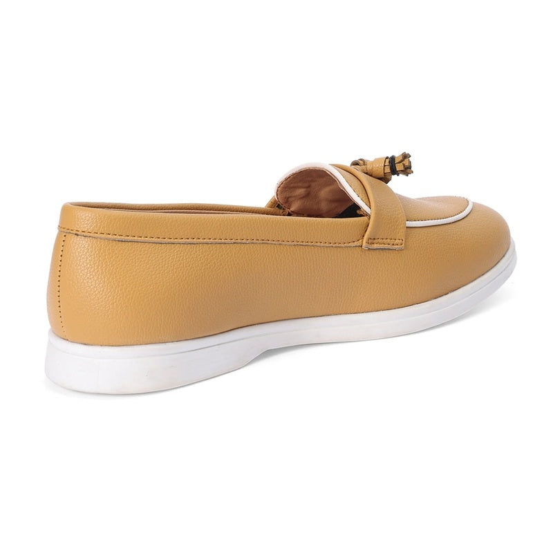 Tan Round-Toe Loafers