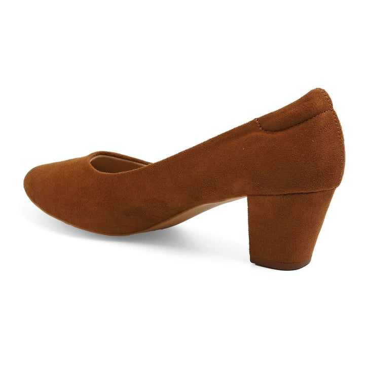 Classic Charm Dark-Brown Block Pumps