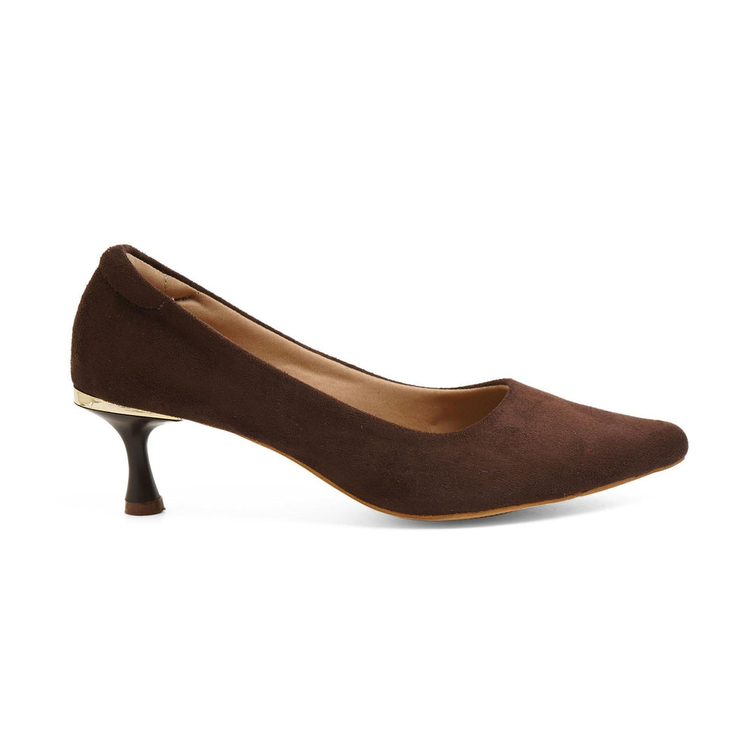 Matte Muse Dark-Brown Louis Heel Pumps