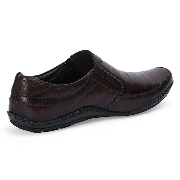 Dark Brown Soft Leather Slip-On Shoes