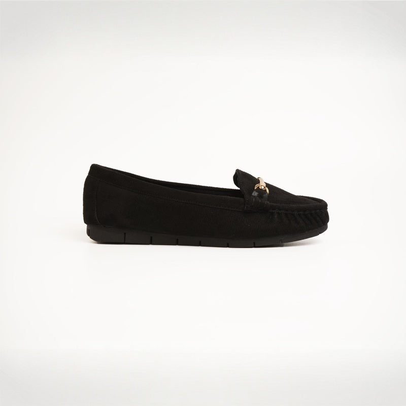 Statement Black Chain Loafer Shoes