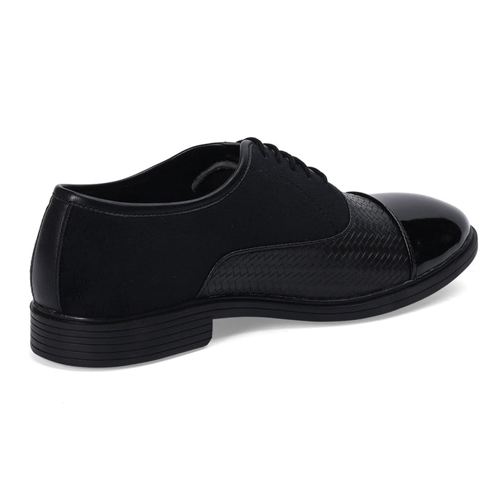 Luxe Black Dual-Finish Oxford Shoes