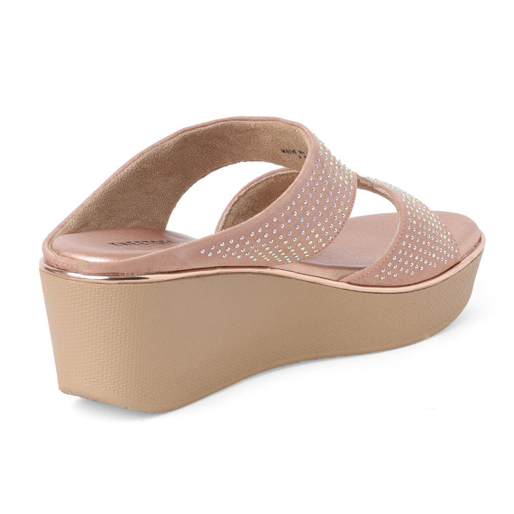 Peach Gemglow Wedge Party Sandals
