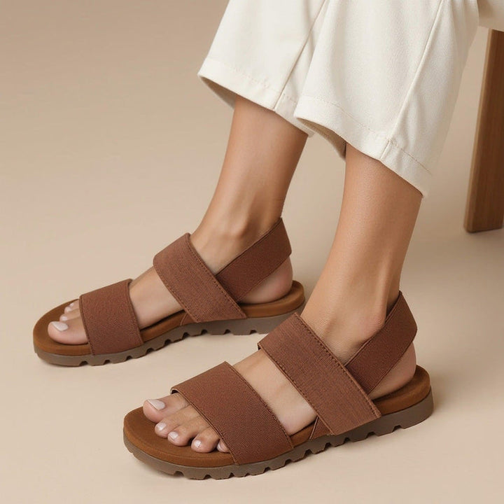 Matte-Muse Brown Open-Toe Casual Sandals