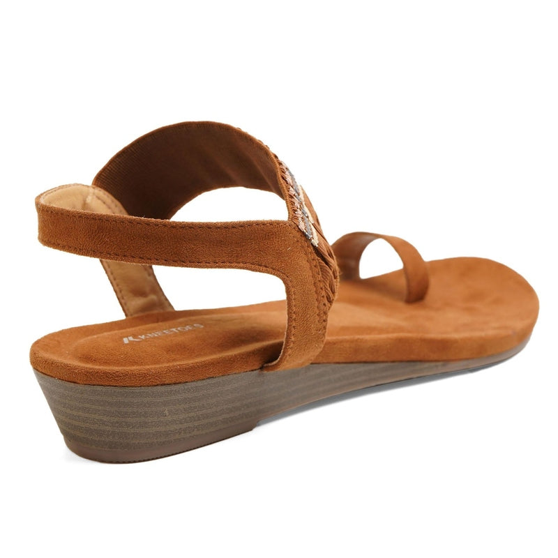 Staple Brown Striped Wedge Sandals