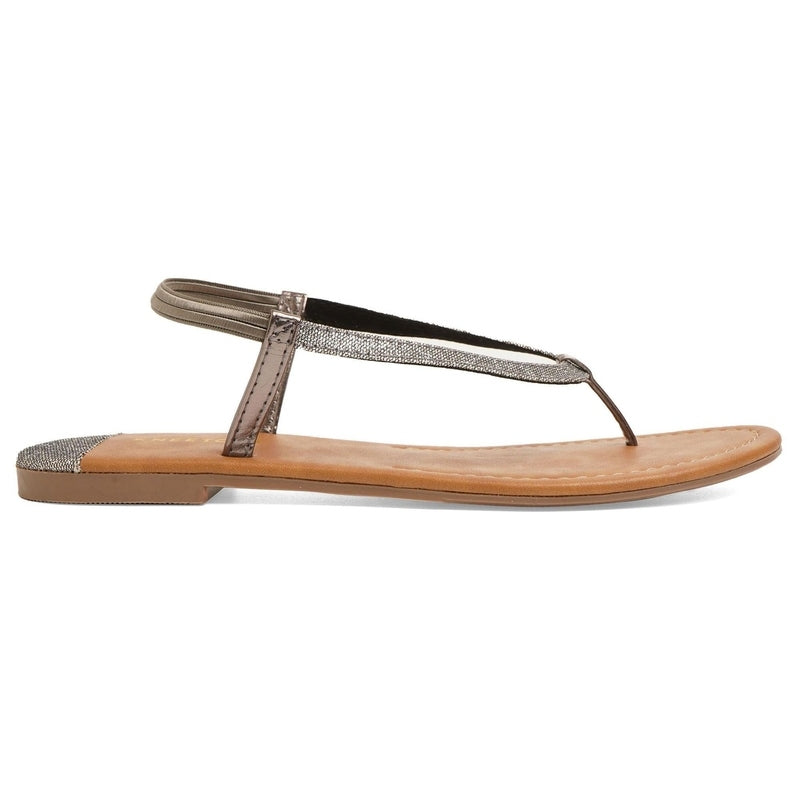 Shine Pop Silver Thong Sandals