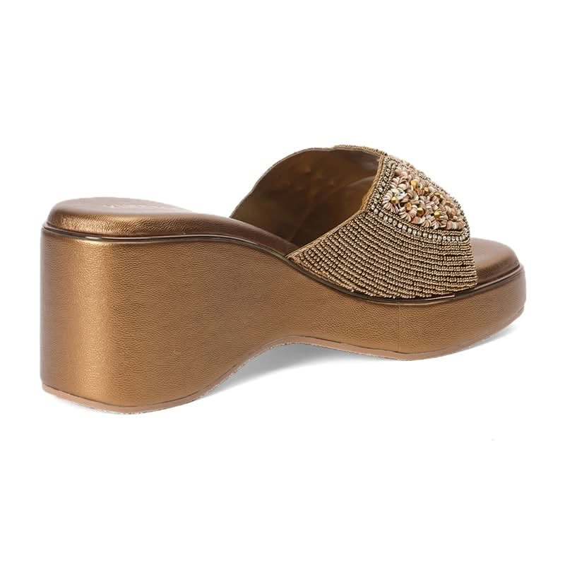 Zari - Bronze Wedge Sandals