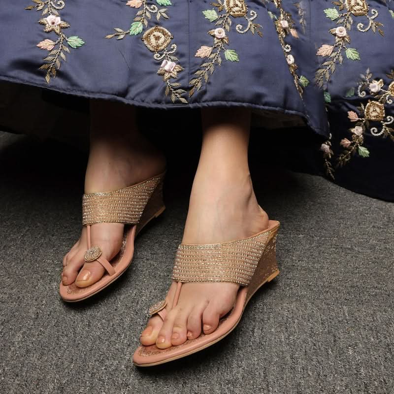Prisha - Rose-Gold Wedges