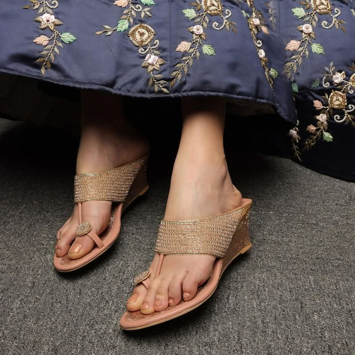 Prisha - Rose-Gold Wedges